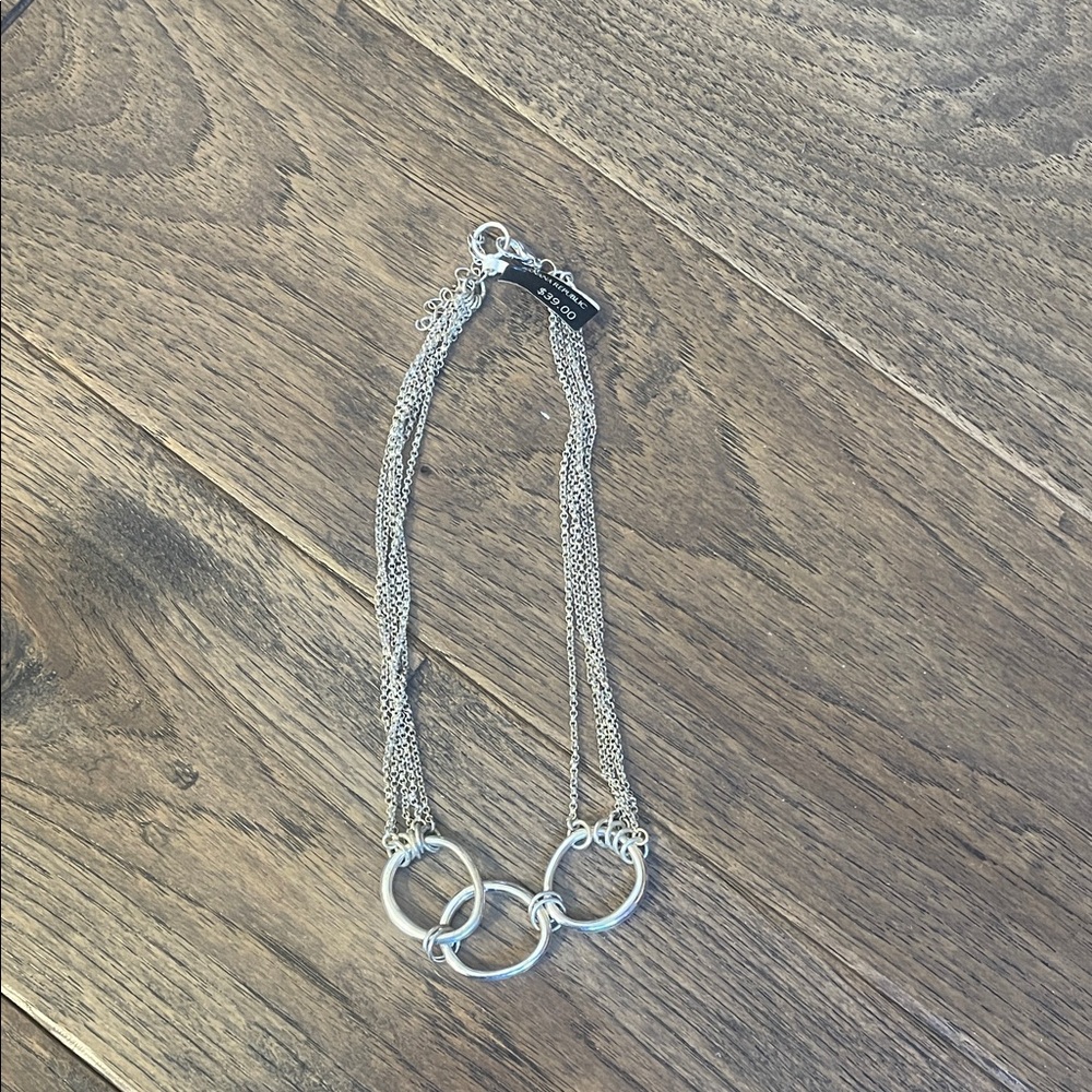 Banana Republic Silver Triple Ring Necklace